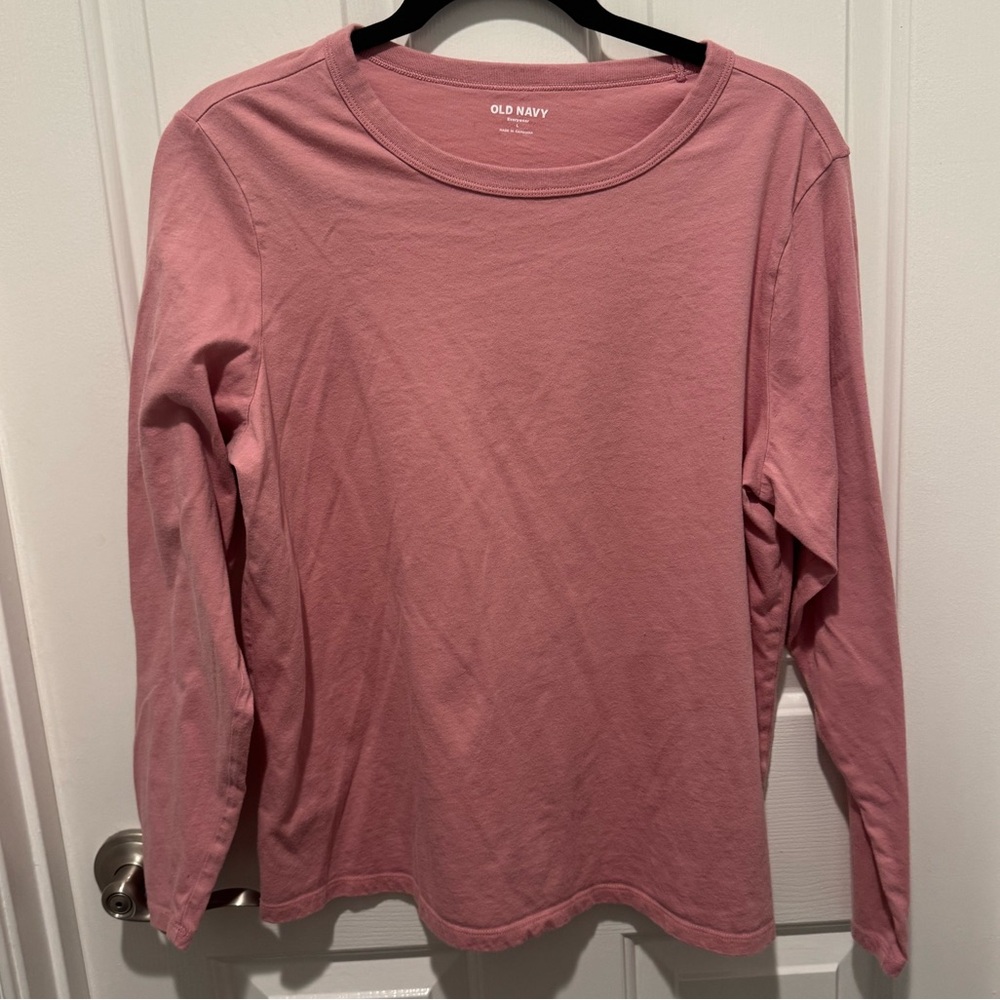Old Navy Everywear Pink Long Sleeve Shirt Size L